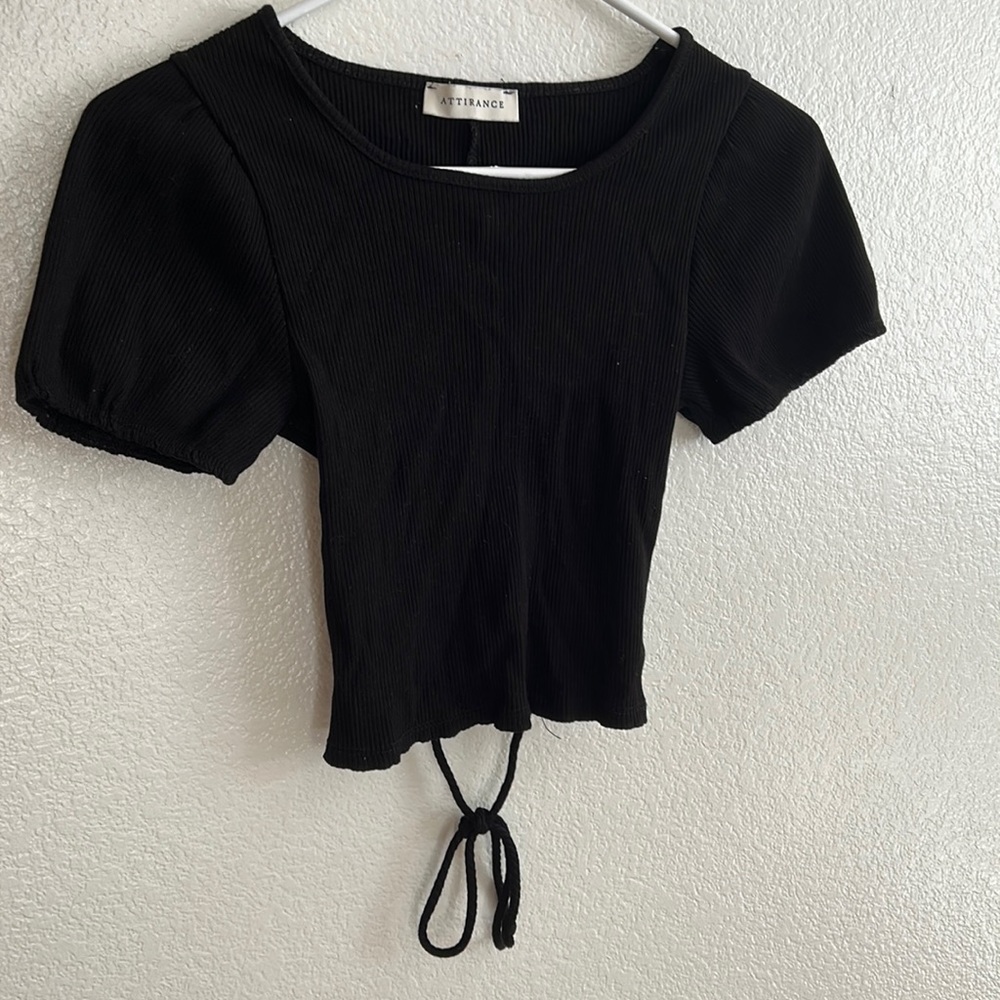 Attirance, Black, cropped shirt